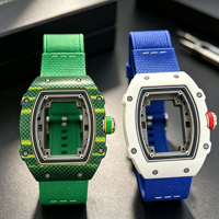 Montre automatique de luxe pour homme en fibre de carbone TPT de haute qualité, ultra-fine, squelette, mécanique, pour affaires et mode