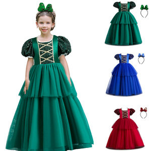 Vestido de Princesa para Niña, Tul Rojo, Corte en A, Escote Corazón, Mangas Abullonadas, Disfraz de Dama de Honor, Ropa de Noche para Navidad - Product Image 5