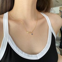 Dylam Sans ternissure Plaqué Or Mignon Papier Avion Pendentif Cristal Bijoux Cadeau Colliers pour Femmes Filles