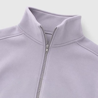 Sweat-shirt oversize en coton de haute qualité personnalisé, demi-zippé, couleur unie, en molleton, ensemble de survêtement pour femmes