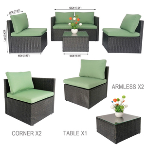 Ensemble de <span class=keywords><strong>salon</strong></span> miniature en rotin tressé de haute qualité avec structure en acier pour patio et balcon, vente en gros d'usine - Product Image 6