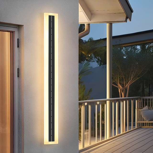 Solar Garden Wall Sconce Lighting Fixtures External Garden LED Light Waterproof Solar Powered Wall Light for Home Exterior