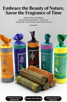 Kit d'encens tibétain traditionnel au cèdre du Népal, tube court, avec porte-encens pour usage domestique