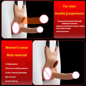 큰 딜도 웨어러블 진동기 삽입 현실적인 딜도 이중 자극 질 및 항문 G 스팟 남성 여성 실리콘 성인 섹스 토이 - Product Image 1