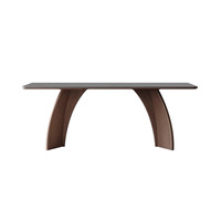 Table à manger en bois massif, style moderne minimaliste pour la maison et le bureau, table Wabi Sabi minimaliste italienne couleur macchiato