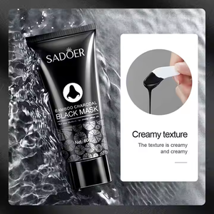 Mascarilla Facial de Carbón de Bambú SADOER 60g, Elimina Puntos Negros, Suaviza la Queratina, Limpieza Profunda, Mascarilla Negra - Product Image 6