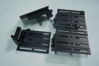 Nouveaux supports universels en alliage d'aluminium pour plateforme de toit et barres transversales, revêtement poudré noir, compatibles avec les tubes de 28-30 mm