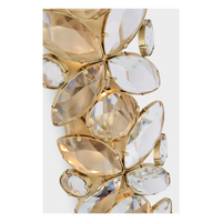 Applique murale en cristal transparent de luxe, nouveau design, 33 pouces, applique murale de couloir, lampe de chevet, applique murale en cristal doré