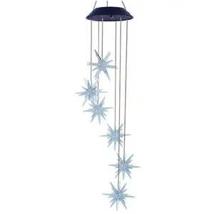 장식 크리스마스 방수 야외 색상 변경 벌새 나비 LED 태양 바람 차임 조명 파티오 창 정원