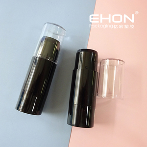 Round Empty Twist Up Lipstick Tube Black Plastic Lip Stick Container Clear Outer Cap Cosmetic Lip Balm Packaging Custom Logo - Product Image 2