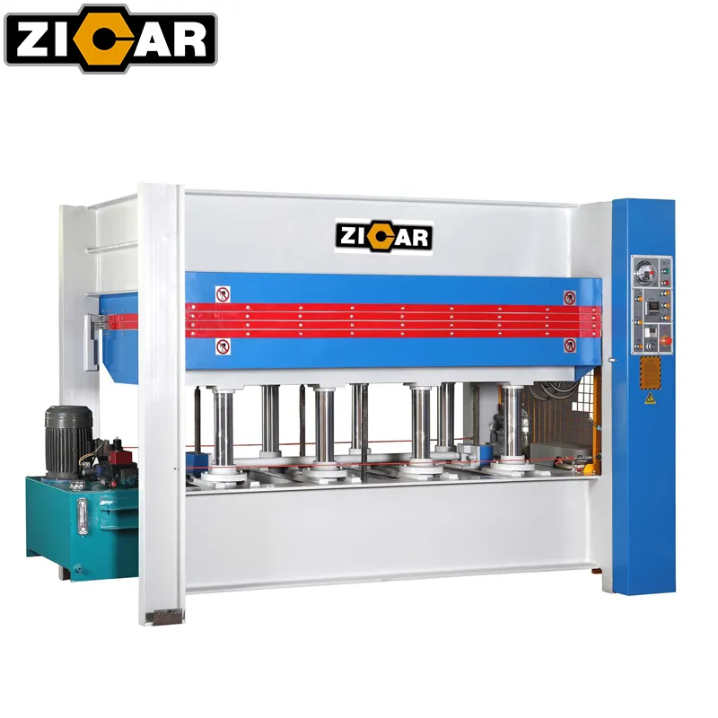 ZICAR-máquina de prensado en caliente para puerta de melamina, prensa en caliente de 30 capas para madera contrachapada