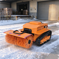 Souffleuse à neige télécommandée sans fil 3 en 1, machine de déneigement sur chenilles pour parking