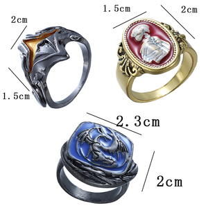 ZRM Fashion Dark Souls Rings, bagues vintage en alliage plaqué rhodium, design paix, bijoux cosplay pour hommes, femmes, cadeaux unisexes - Product Image 2