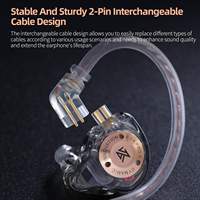 Écouteurs intra-auriculaires KZ EDX Pro X avec forme ergonomique, filaires, à un seul transducteur dynamique, HiFi, pour le gaming, avec câble détachable