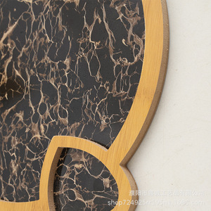 Heart Shaped Wooden Candy <b>Tray</b> Black <b>Gold</b> White <b>Gold</b> Pattern Hotel Coffee Tea <b>Serving</b> <b>Tray</b> - Product Image 4