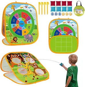 3 in 1 Bean Bag Toss Game Set for Kids,Outside Toys for Kids Sports & Outdoor Play Toys Games for Kids Cornhole Sets 8-Beanbags