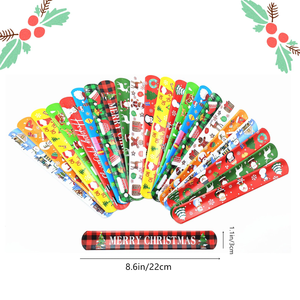 Bracelets de claque de Noël Logo personnalisé Bracelets promotionnels Conceptions personnalisées Bracelets de claque pour enfants Party Favors Jouets de Noël - Product Image 3
