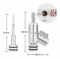 Connecteur banane mâle 1P de 6 mm à 4 broches de type pistolet plaqué laiton pour haut-parleur audio-vidéo haut de gamme 12V
