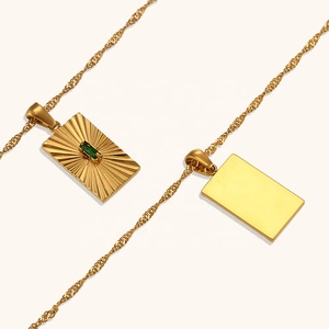 Dingran Fashion tarocchi collana 18k Pvd placcato oro gioielli in acciaio inossidabile collana zircone bijoux acier inoxydable <span class=keywords><strong>2</strong></span> - Product Image 6