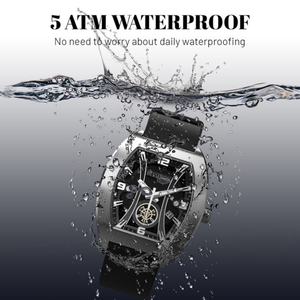 Relojes de Lujo para Hombre en Stock, Nuevo Estilo Tonneau, Función de Fecha, Relojes Mecánicos Automáticos para Hombre con Correa de Goma - Product Image 4