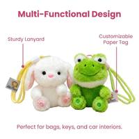 Porte-clés en peluche mini animal mignon en gros, pendentif en peluche animal sauvage assis pour sac à dos, sac, décoration de clé de voiture
