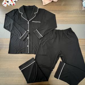 Öko-Hersteller Pyjamas für Frauen Weiches Pyjama-Set Langarm-Shirt und Pyjamahose Lounge-<span class=keywords><strong>Sets</strong></span> - Product Image 2