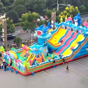 Nouveau style Château <span class=keywords><strong>gonflable</strong></span> combiné <span class=keywords><strong>petit</strong></span> monde marin avec mur d'escalade et <span class=keywords><strong>toboggan</strong></span> pour enfants - Product Image 1