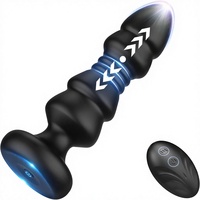 Silikon-Fernbedienung Vibrator mit Stoßfunktion Großer Schwanz Bunny Butt Plugs Anal für Frauen