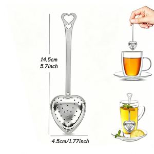 Infuseur à thé en acier inoxydable en gros avec poignée, réutilisable, ustensile domestique pour l'infusion d'épices, accessoires de thé - Product Image 2