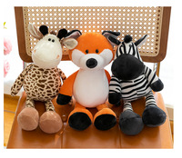 Peluche d'animaux de la forêt : Éléphant, Girafe, Lion, Tigre, Renard, Raton laveur, Singe, Zèbre, Hippopotame, Gorille, Panda, Ours, Loup, Lapin, Chien