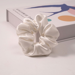 Handmade Pure Silk Hair <b>Scrunchies</b> with Exquisite Stitching Shiny Finish Gentle on Your Hair <b>Bath</b> Headbands - Product Image 3