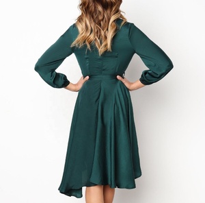 Venta al por mayor de gasa personalizada transpirable <span class=keywords><strong>y</strong></span> cómodo vestido azul de <span class=keywords><strong>encaje</strong></span> blanco - Product Image 2