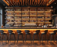 Comptoir de bar LED moderne en marbre onyx de grande taille pour hôtel, boîte de nuit, centre commercial et restaurant