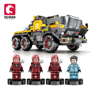Sembo Block Série Terre errante 107001 Briques éducatives Véhicule de transport Camion porte-conteneurs Briques de construction DIY Jouets ensembles - Product Image 1