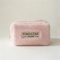 Sac de maquillage mignon et moelleux de grande capacité, pochette cosmétique douce, organiseur, kit de voyage, sac de rangement pour articles de toilette tendance