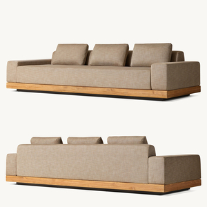 Canapés de jardin modernes, canapé en teck durable, ensemble de canapés d'extérieur avec tissu résistant à l'eau pour jardin, hôtel, école et terrasse - Product Image 6