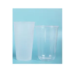 생분해 성 요거트 컵 재사용 가능한 플라스틱 요거트 컵 뚜껑이있는 투명 플라스틱 컵