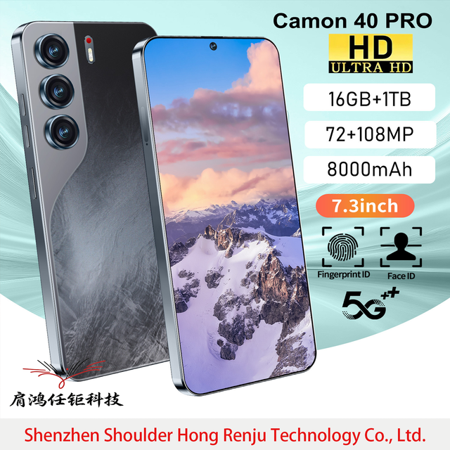 C40 16G+1TB 7.3 Inch 2026 Latest 5G Smartphone Android 15 Global 5G Phone Celulares Large Screen Factory Price Dual SlM Card