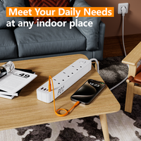 Multiprise de table avec 3 prises CA et 2 ports USB, 1,9 m, chargeur rapide PD20W