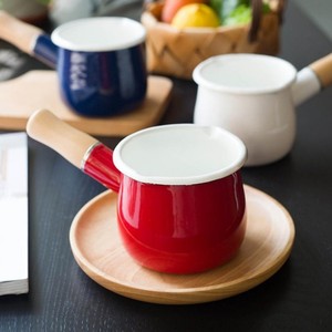 Mini-casserole en émail écologique <span class=keywords><strong>de</strong></span> 10 cm, 750 ml, chauffe-beurre, antiadhésive <span class=keywords><strong>de</strong></span> haute qualité, avec poignée en bois - Product Image 5