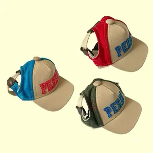 Algodão poliéster Baseball <span class=keywords><strong>Visor</strong></span> <span class=keywords><strong>Hat</strong></span> Verão Outdoor Pet Acessórios <span class=keywords><strong>Sun</strong></span> Bonnet Cap para Chihuahua Small Puppy Dogs Sport Letter - Product Image 3