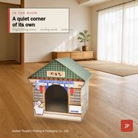Maison pour chat de style japonais en carton avec toit en pente, rideau Noren et design lanterne, pour chats d'intérieur, vente en gros, direct usine