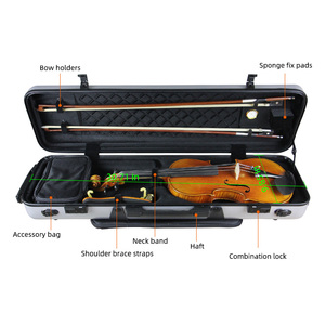 Étuis pour instruments <span class=keywords><strong>4</strong></span>/<span class=keywords><strong>4</strong></span>, bordeaux, étui rigide pour <span class=keywords><strong>violon</strong></span> - Product Image 4