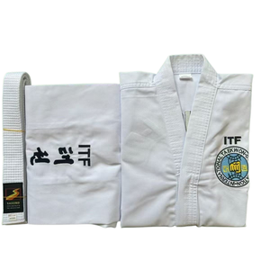 <span class=keywords><strong>Uniforme</strong></span> de <span class=keywords><strong>Taekwondo</strong></span> ITF Quteng, Ligero, Transpirable, con Cinturón Negro, Pantalones de Entrenamiento ITF, Solo Pantalones - Product Image 1