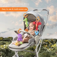 Tumama Enfants 3 Pcs Marine Suspendu Hochet Ensemble Mer Animal Doux Suspendu Poussette Jouets Pour Bébé Berceau Multifonctionnel Hochet Jouet Ensemble
