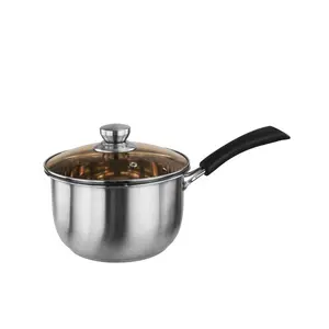 Home kitchenware stainless steel cooking pot bakelite handle casserole milk pot