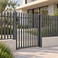 Panneau de clôture en aluminium sur mesure, noir mat, à lames verticales, pour villa moderne, jardin, piscine et délimitation de cour
