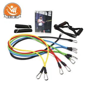 Set Tali Tarik Yoga Kebugaran, Tali Elastis Latihan Tensioner Suspensi 11 Bagian