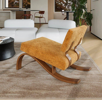 Fauteuil de salon sans accoudoirs STG de style Wabi-Sabi européen et américain, en forme de luge créative, pour salon, hôtel, villa