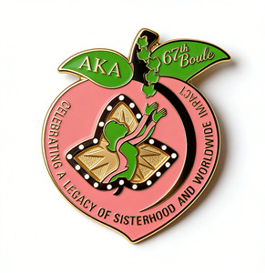 Hoogwaardige op maat gemaakte AKA Sorority 40-jarig jubileum pin Alpha Kappa Alpha metalen badges kleurrijke bedrijfslogo emaille revers pins voor kleding - Product Image 2
